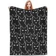 thumbnail image 1 of Black Cat Blanket Cute Cartoon Cats Silhouettes Animal Throw Blankets Gifts for Kids Adults Lightweight Soft Fleece Cozy for Sofa Couch Bed Room Travel Valentines Day Decor 40x50in, 1 of 6