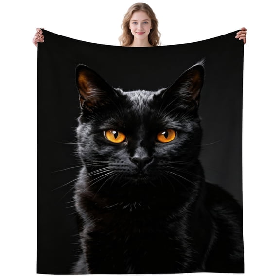 Black Cat Blanket Gifts for Women Men Adults Cat Lovers Soft Cozy Funny Cats Throw Blankets for Bedding Travel Decor Birthday Gifts 50×40 Inch