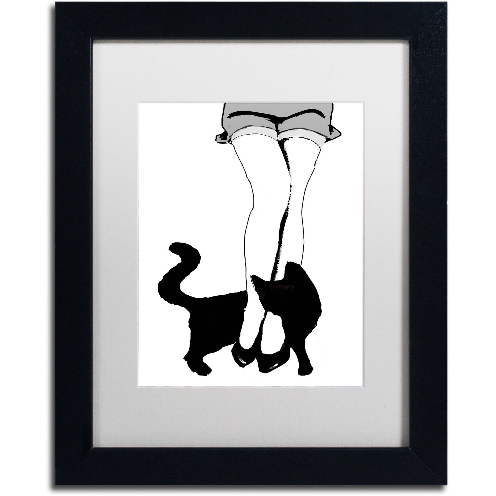 "Black Cat" Canvas Art by Color Bakery White Matte, Black Frame