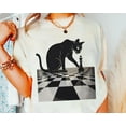 thumbnail image 1 of Black Cat Chess King T-Shirt: Gamer Gift All Size S-5Xl, 1 of 4