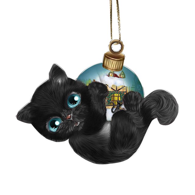 Black Cat Christmas Ornament Halloween Tree Ornament Birthday Gift