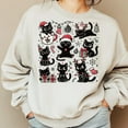thumbnail image 1 of Black Cat Christmas Sweatshirt, Cute Retro Holiday Crewneck, Cat Lover Merry Woofmas Pullover, Festive Christmas Shirt for Women, 1 of 5