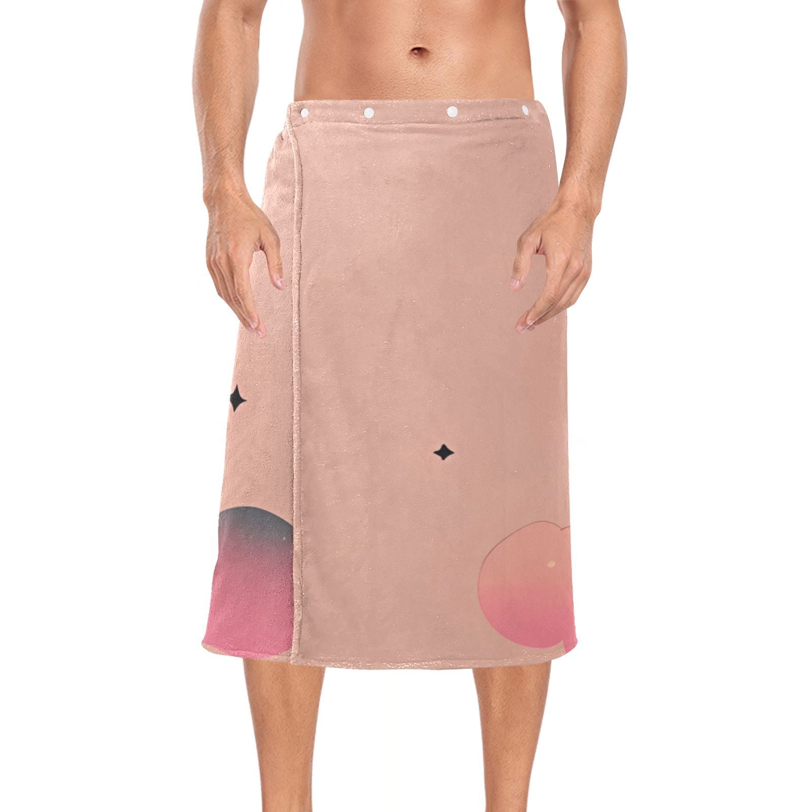 Black Cat Clouds Stars Bath Towel Wrap for Man Adjustable Shower Wrap