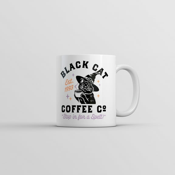 Black Cat Coffee Co Mug Funny Sarcastic Kitten Graphic Novelty Cup