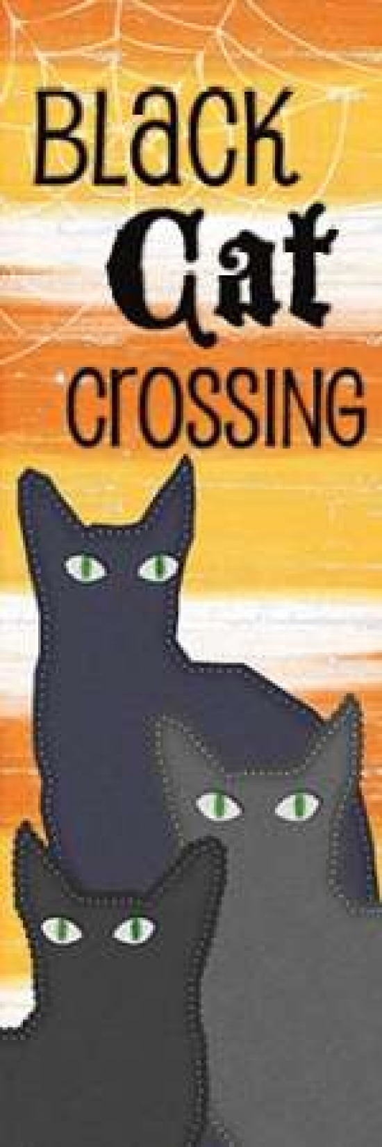 Black Cat Crossing Canvas Art - Linda Woods (12 x 36)