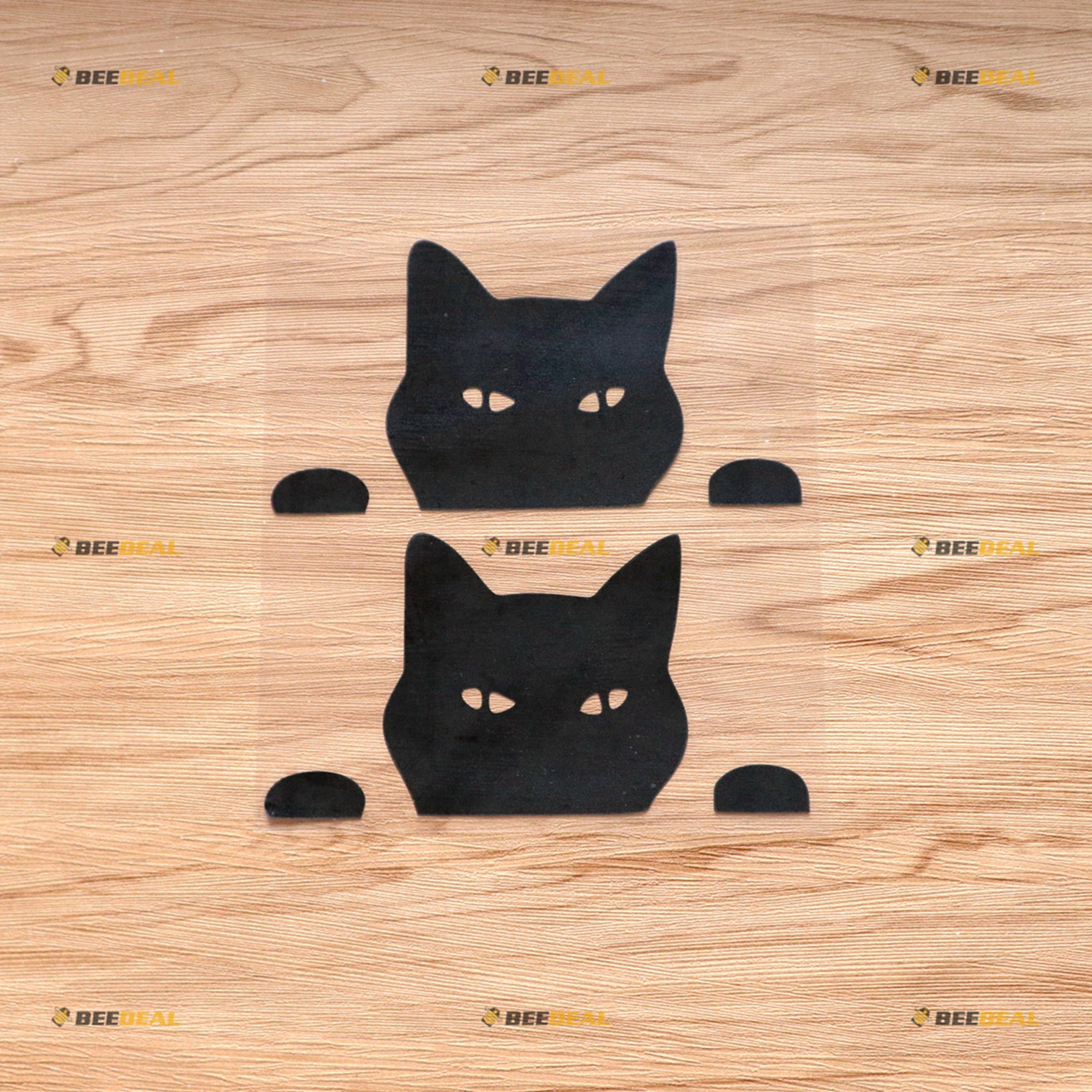 Black Cat Cute Funny Sticker Decal Vinyl - 2 Pack Black 6" - For Car ...