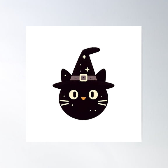 Black Cat Dark Wizard Poster Wall Art, Modern Wall Decor For Living Room Bedroom, 16x16 UNFRAMED