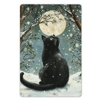 Black Cat Decor Vintage Metal Tin Sign Black Cat Once Upon a Time There was a Girl Art Decor Home Bar Cute Cat  12 x 8 Inch