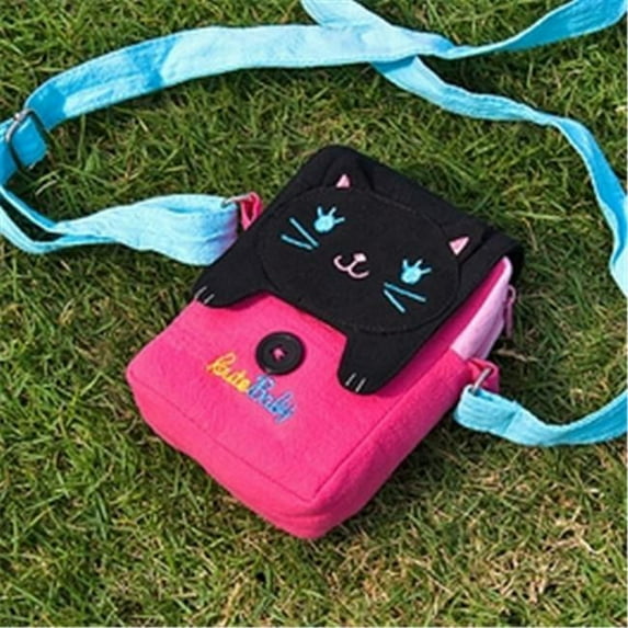 Black Cat - Embroidered Applique Swingpack Bag Purse Wallet Bag & Camera Bag - 3.9 x 5.1 x 1.2 in.