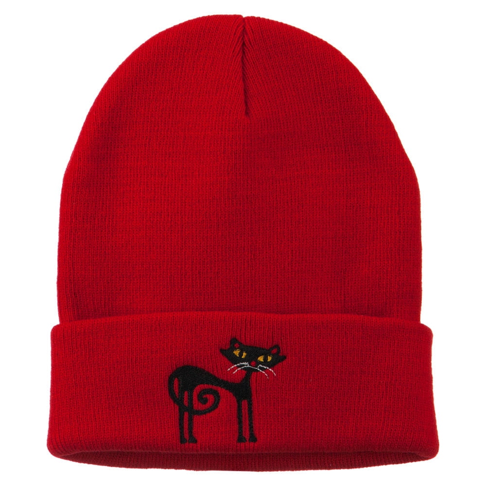 Red Cat Embroidered Beanie Tuxedo Cat Embroidered Beanie | Tuxedo Cat Lover Gift | Cat  main image 2