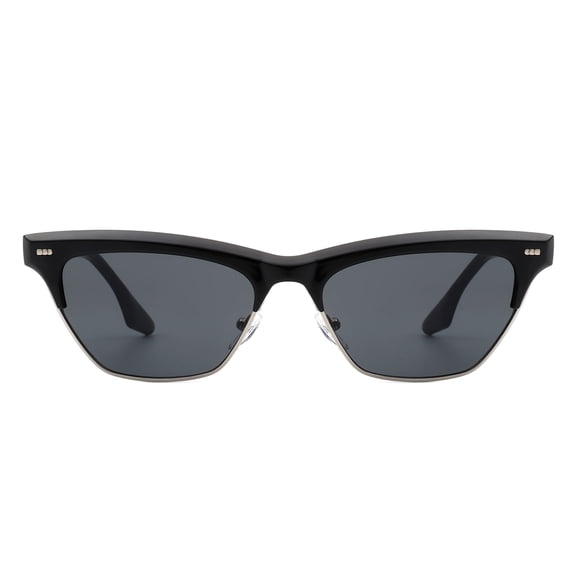 Black Cat Eye Sunglasses - Dark Lens UV Protection Classic Stylish Daily Eyewear
