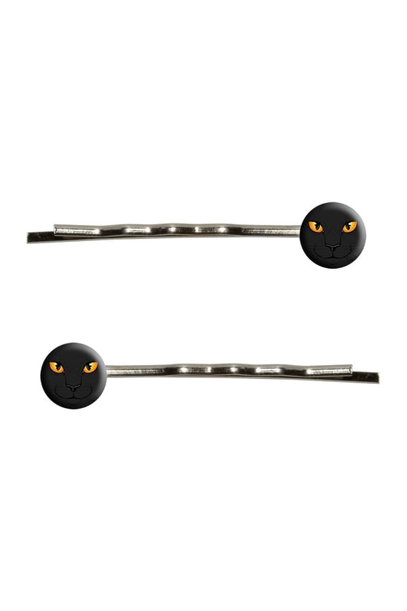 Black Cat Face - Pet Kitty Halloween Bobby Pin Hair Clips