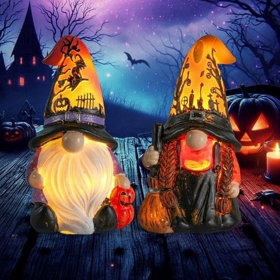 Black Cat Figurine with Glow-in-The-Dark Eyes - 7.3" Spooky Resin Halloween Decor Outdoor/Indoor Decorations Lawn Table Decorative Garden Statue (Black Cat)