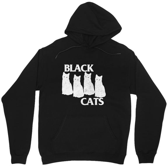Black Cat Flag Vintage-Style Kitty Graphic Feline Pet Owner Simple Art Retro M8145 Unisex Hoodie, Up to Size 5XL