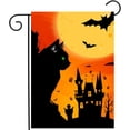 thumbnail image 1 of Black Cat Garden Flag 12 x 18 Halloween Cat with Green Eyes Decorative Flags for Outside Yard Decor Double Sided, 1 of 7