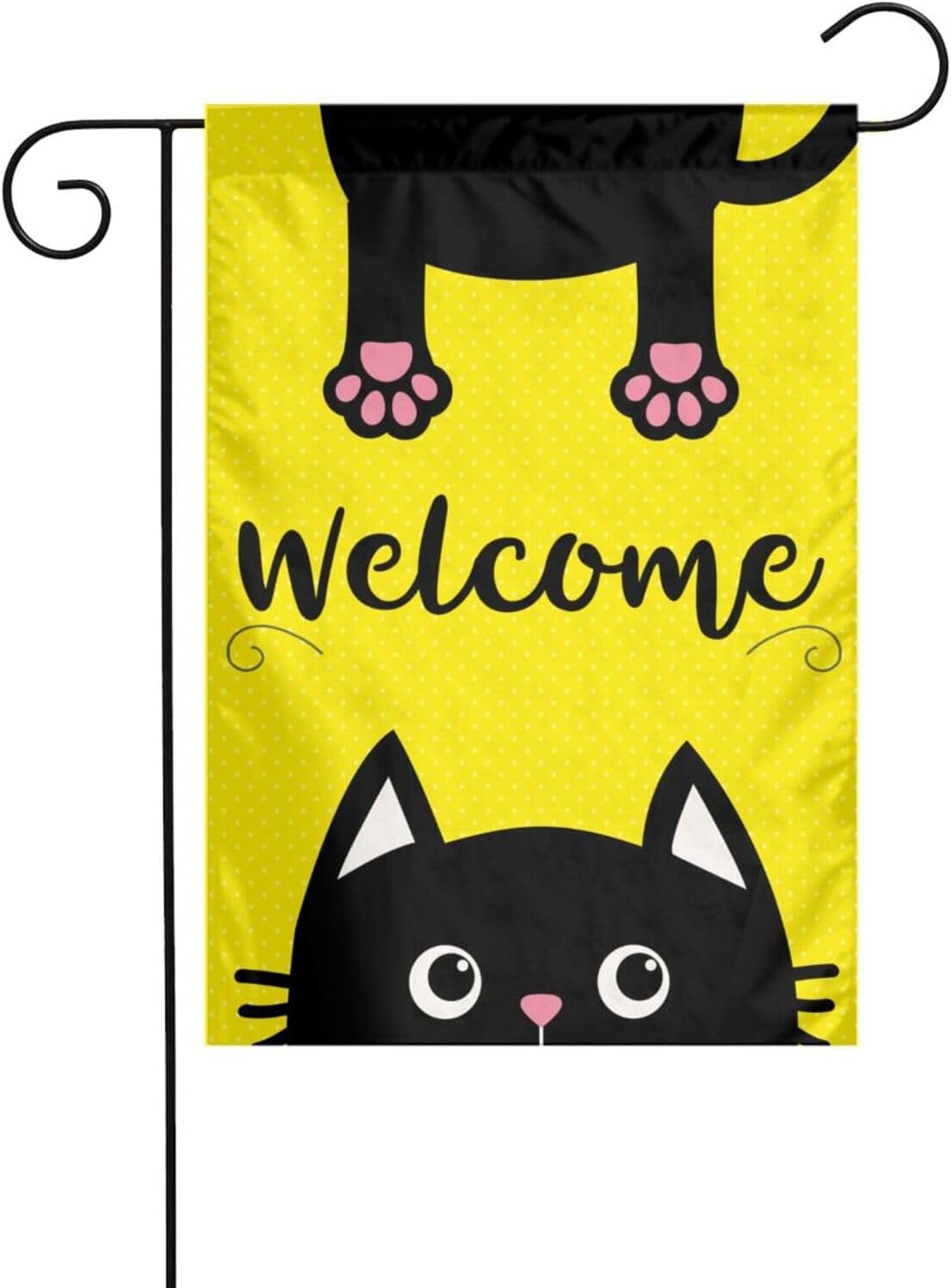 Black Cat Garden Flag Outside Religious Double Sided House Banner Yard