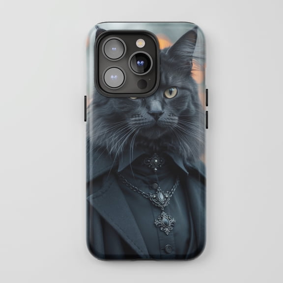 Black Cat Gothic Phone Case For All iPhone Series Tough Protective Case Dark Themed Black
