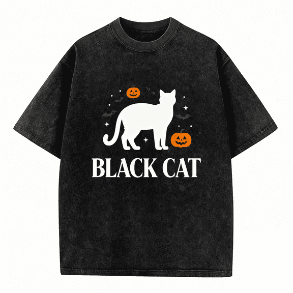 Black Cat, Graphic Tee Shirt Men' Crew Neck Short Sleeve, Sizes S-3XL