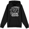 thumbnail image 1 of Black Cat Grim Reapurr Adult Black Long Sleeve Hoodie-Medium, 1 of 3