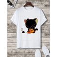 thumbnail image 1 of Black Cat Guitar Player T-Shirt - Cartoon Music Graphic Tee HOT NEW , For Men/Women,Up to 5XL, 1 of 3