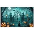 thumbnail image 1 of Black Cat Halloween Banner Spooky Graveyard Gothic Gate Decor for Outdoor Events Holiday Parties Night Celebrations, 1 of 9