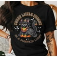 Black Cat Halloween Shirt, Trick Or Treat TShirt, Cute Cat Costume Tee