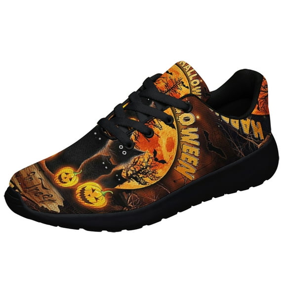 Black Cat Happy Halloween Shoes Sneakers for Women Men Black Size 10.5