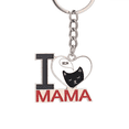 thumbnail image 1 of Black Cat Head Mewing Animal Keychain Metal Keyring Holder Love MAMA Mother, 1 of 3