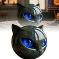 thumbnail image 1 of Black Cat Head Stone Sculpture, Elegant Desktop Ornament Resin Decorative Figurine with Handcrafted Blue Eyes and Smooth Polished Texture, Perfect Gifts for Cat Lovers Women Men, 1 of 8