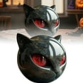 thumbnail image 1 of Black Cat Head Stone Sculpture, Elegant Desktop Ornament Resin Decorative Figurine with Handcrafted Red Eyes and Smooth Polished Texture, Gifts for Cat Lovers Women Men, 1 of 8