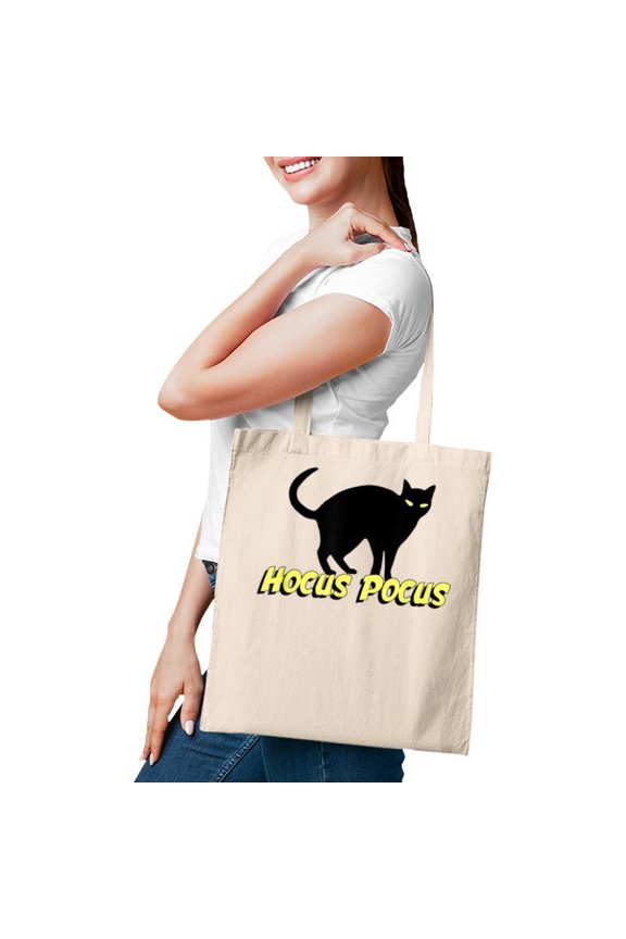 Black Cat Hocus Pocus Happy Halloween V2 Tote Bag