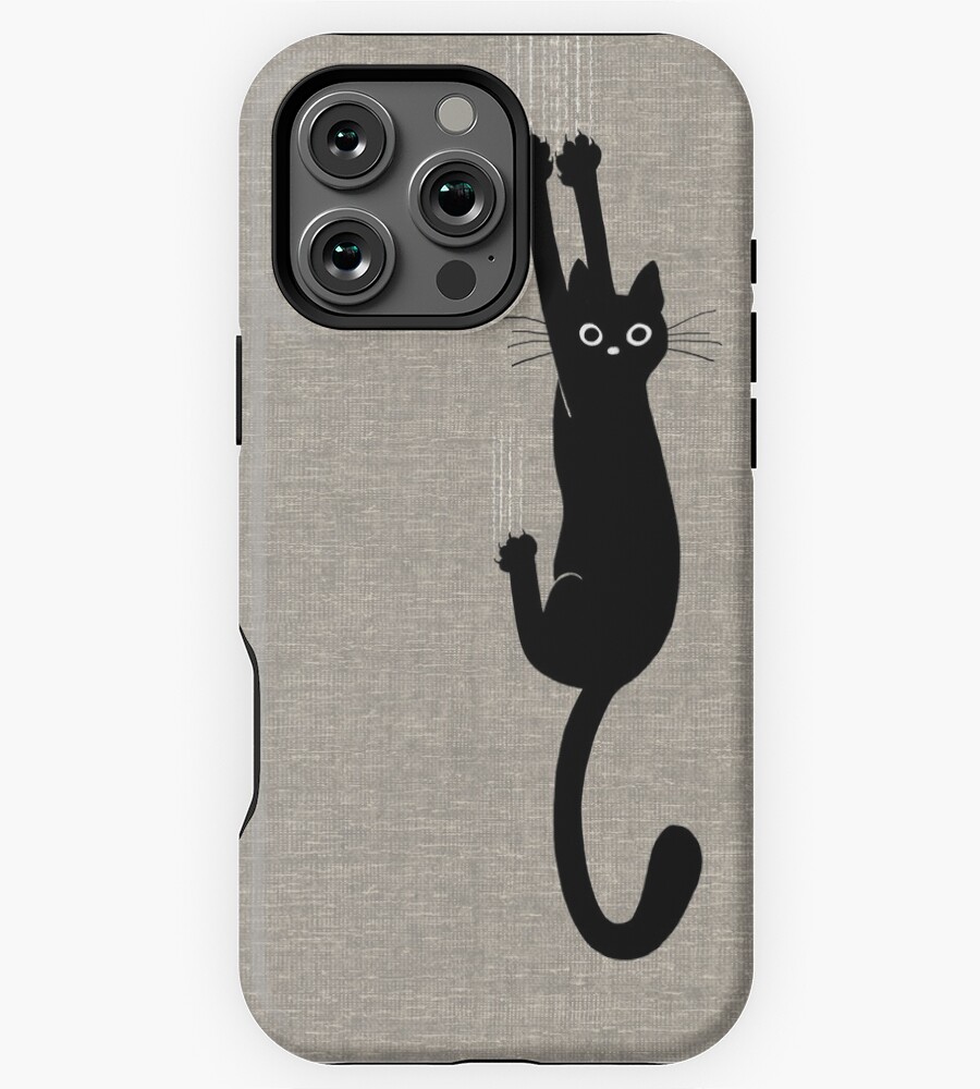 Black Cat Holding On GA10102 Phone Case for iPhone 11 to 17 Pro Max