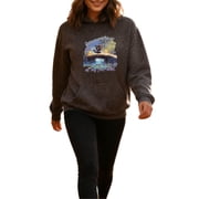 Black Cat Hoodie for Men Women Colorful Cartoon Oil Painting Graphic Cozy Pullover Sweatshirt Cat Lover Gift