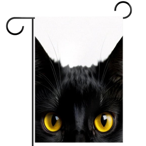 Black Cat House Flag Double Sided Vertical 28X40 Inch Farmhouse Decor for Seasonal Holiday Yard Garden Outside Outdoor Banners Decorative