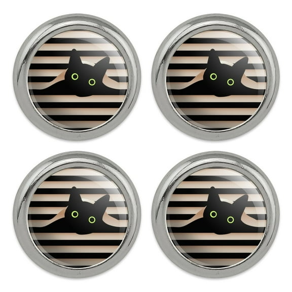 Black Cat In Window Metal Craft Sewing Novelty Buttons - Set of 4
