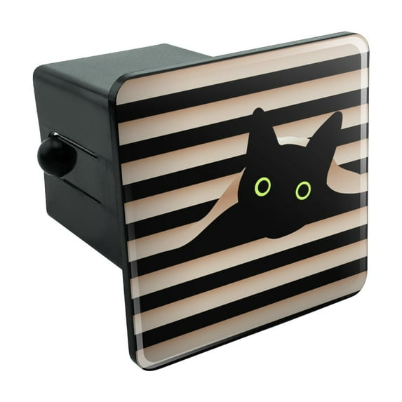 Black Cat In Window Tow Trailer Hitch Cover Plug Insert