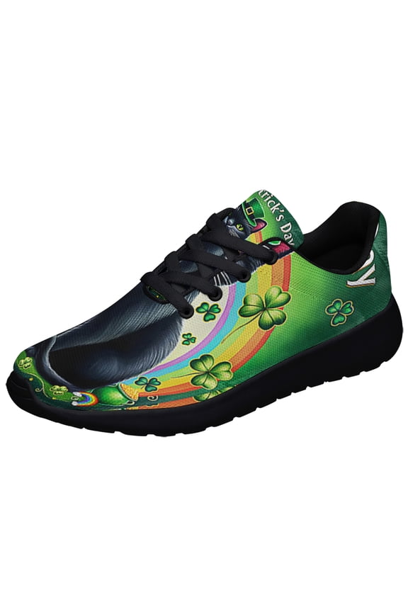 Black Cat Irish StPatrick's Day Shoes Sneakers Black Size 9