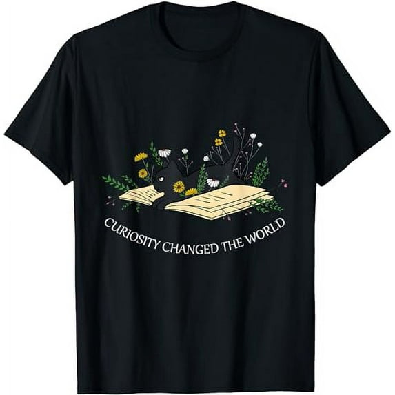 Black Cat Kitten Lover Funny Book Pet Owner Librarian T-Shirt