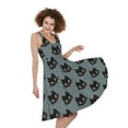 thumbnail image 1 of Black Cat Knitted Pattern Print Sleeveless Knee Length Dress, Pet Cat Fashion Summer Maxi Dress For Women, 1 of 4