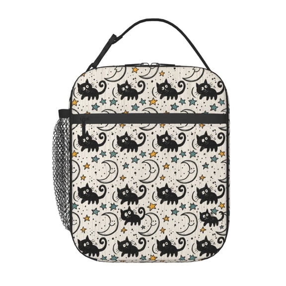 Black Cat Lunch Box For Adults Women Funny Cat Lunch Box Insulated Cooler Reusable Lunch Bag Container Gifts For Work Office Picnic Travel