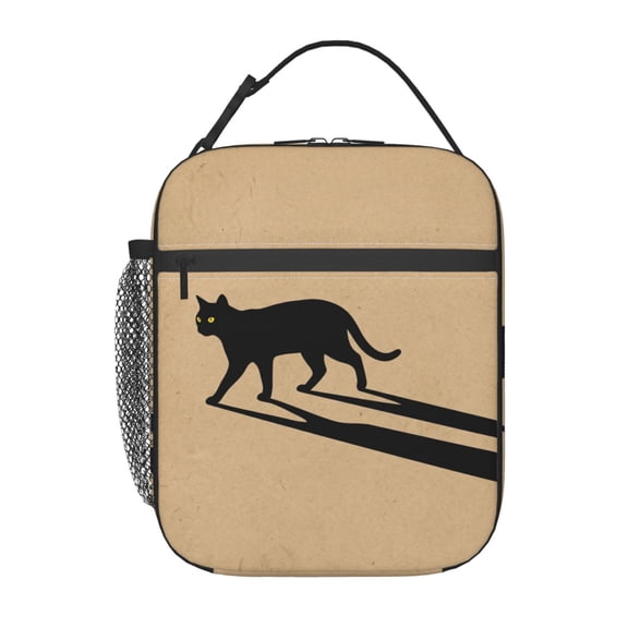 Black Cat Lunch Box For Adults Women Funny Cat Lunch Box Insulated Cooler Reusable Lunch Bag Container Gifts For Work Office Picnic Travel