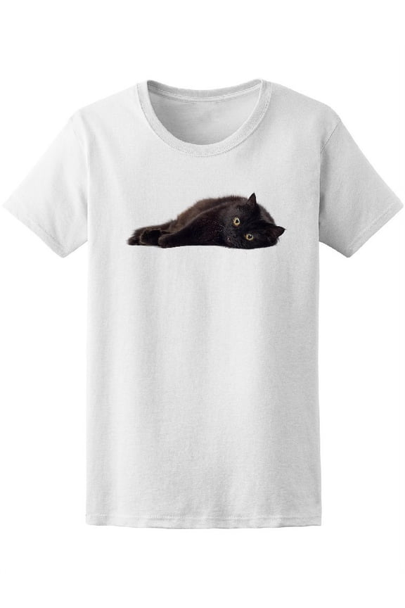 Black Cat Lying Tee Women's -Image by Shutterstock
