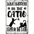 thumbnail image 1 of Black Cat Metal Signs Stay in the Catio Tin Sign Cat Metal Wall Plaques Funny Signs Vintage Decor Retro Wall Art, 1 of 9