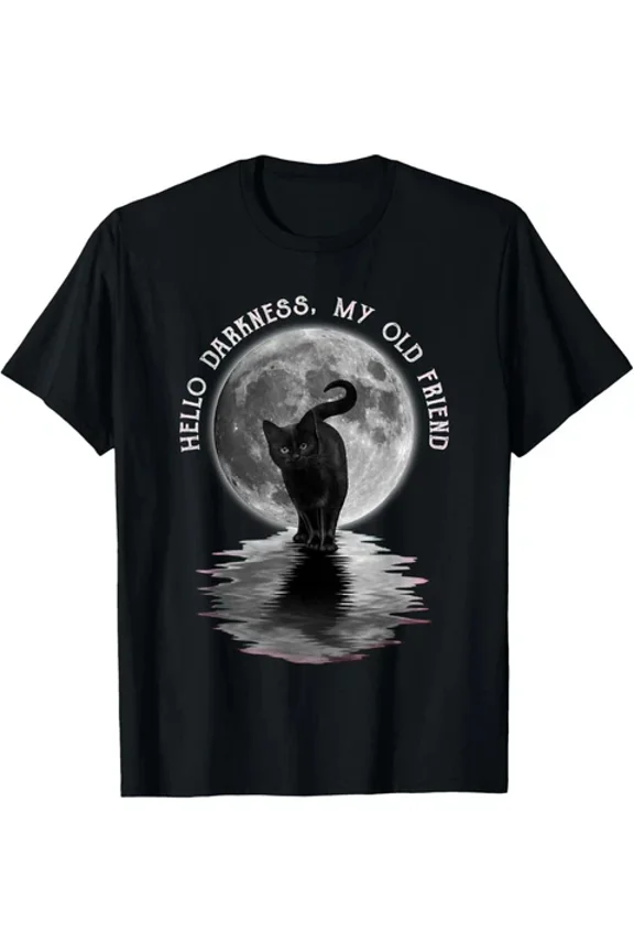 Black Cat Moon Men's T-Shirt Dark My Old Fr