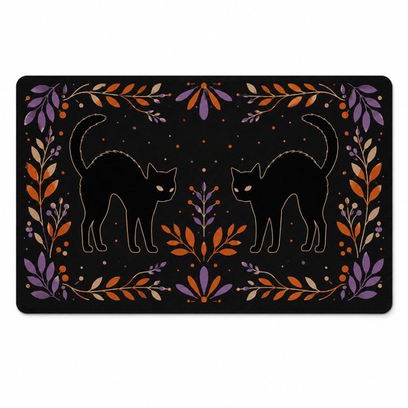 Black Cat Moonless Rectangle Rug for Home Office Seasonal Style