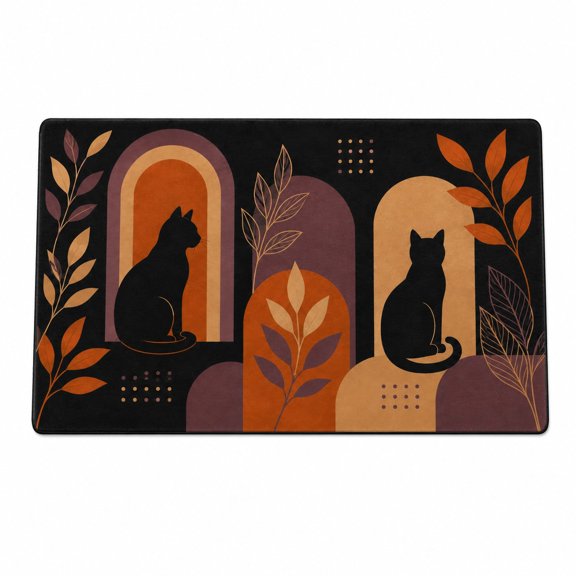 Black Cat Moonless Rectangle Rug for Living Room Modern Fall