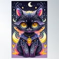 thumbnail image 1 of Black Cat Of The Moon Witch Poster Wall Art, Modern Wall Decor For Living Room Bedroom, 8x12 UNFRAMED, 1 of 3
