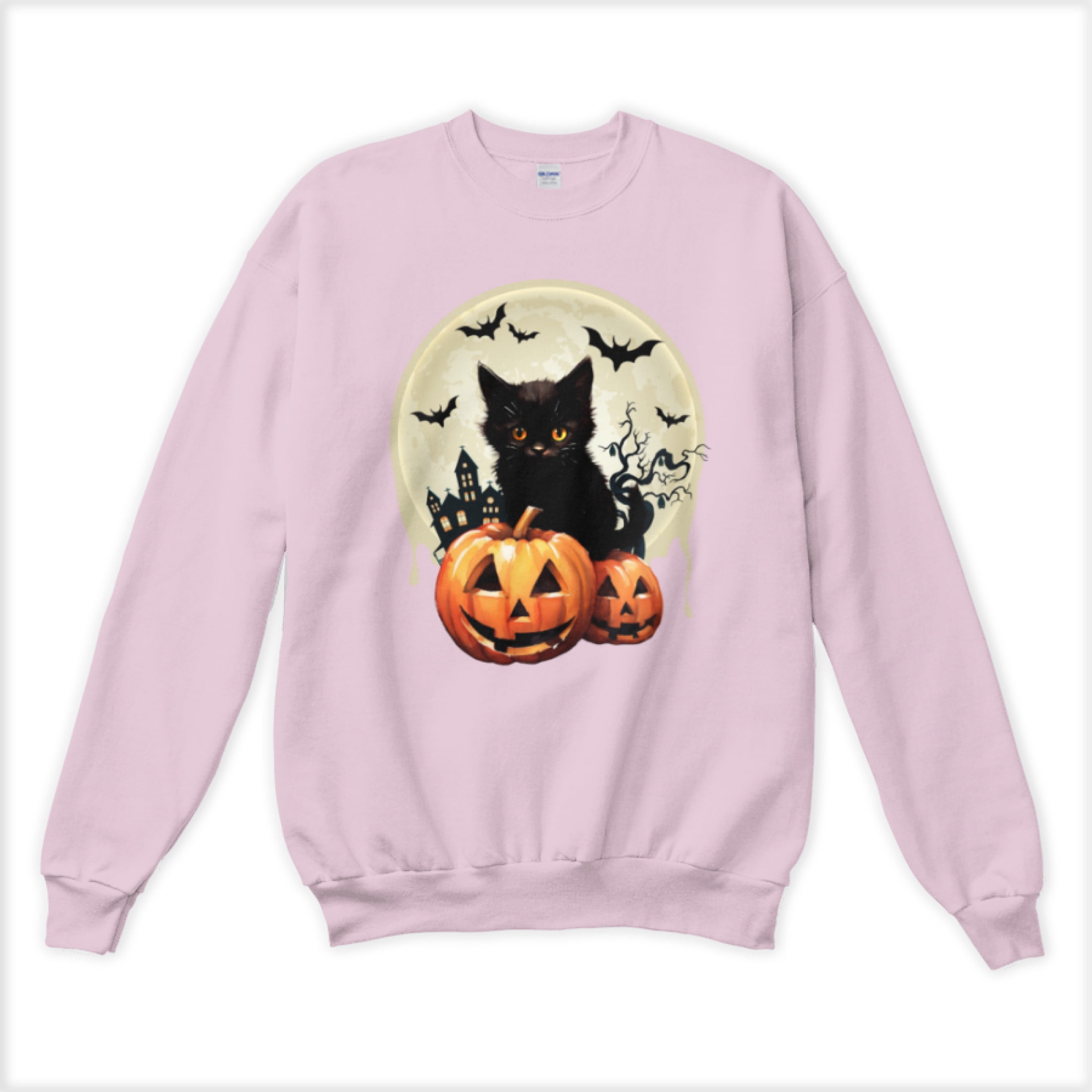 Black Cat On Pumpkin Full Moon Halloween Costume Party