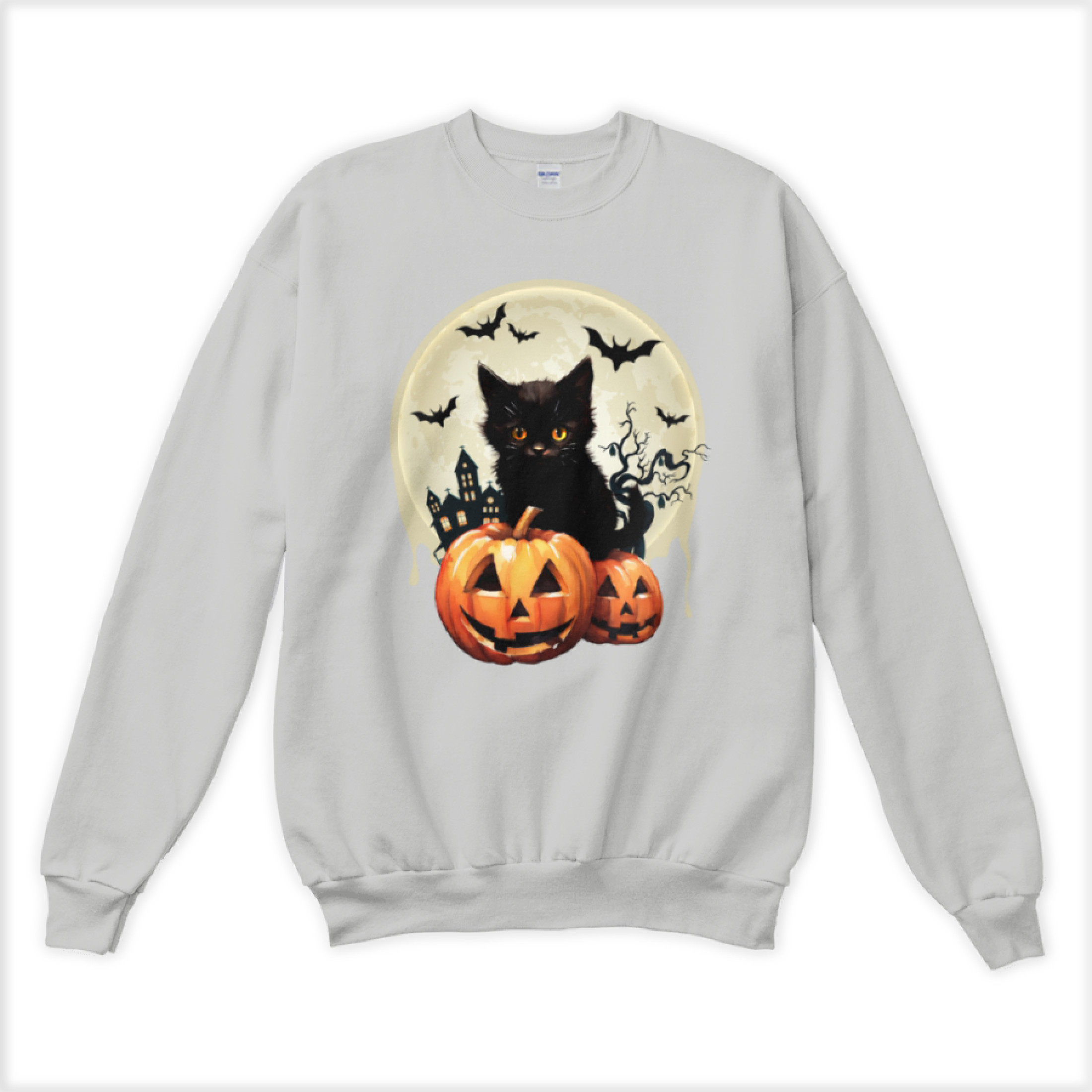 Black Cat On Pumpkin Full Moon Halloween Costume Party