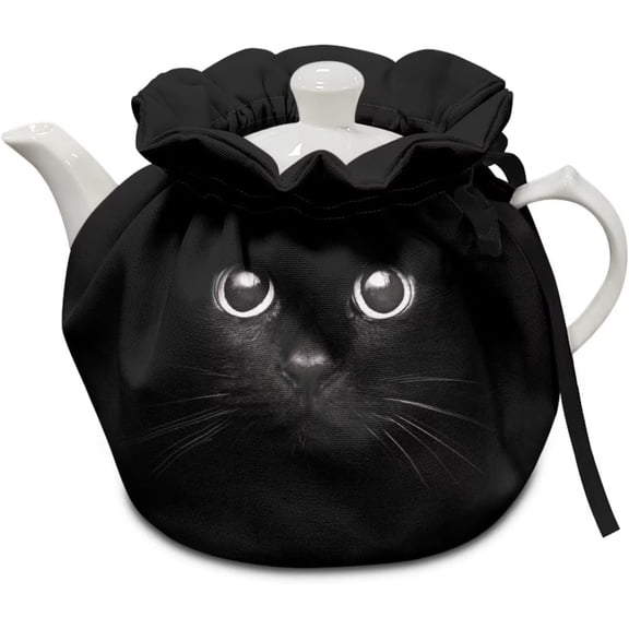 Black Cat Pattern Tea Cozy Teapot Cover Thermal Insulation Tea Pot Cosy Teapot Cover for Home Kitchen Table Tea Kettle Covers Cozy Warmer
